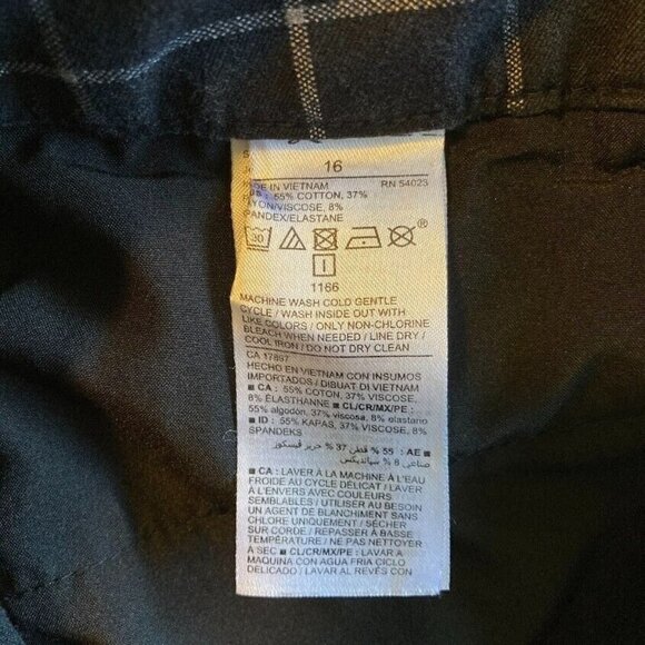 🔥 3/$15 🔥  Old Navy Pixie High Rise Secret Slim Pockets Window Pane Pants 16 - Picture 6 of 7